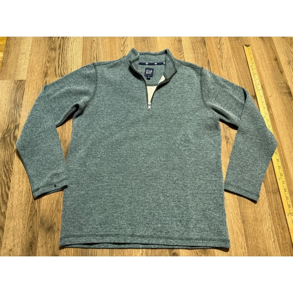 GAP Sweater Men's Size Small Green Pullover 1/4 Zip Long Sleeve